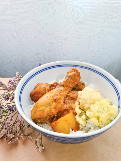Chicken Rendang with Potatoes and Cauliflower