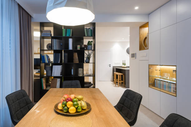istock Dining room in modern house 1303135868