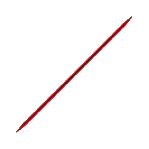 istock Red aluminum knitting needle on a white background 1303141997
