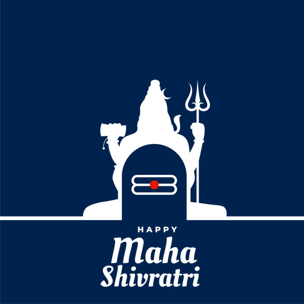 hindu maha shivratri festiwal powitanie tło projektowe - lingam stock illustrations