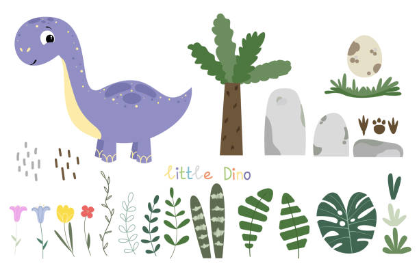 559 Dinosaur Cartoon Cute Purple Illustrations & Clip Art - iStock