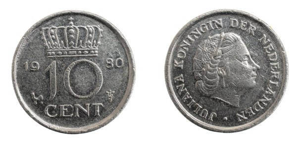 istock Netherlands ten cents coin on white isolated background 1303157753