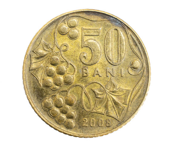 istock Moldova fifty bani coin on a white isolated background 1303157764