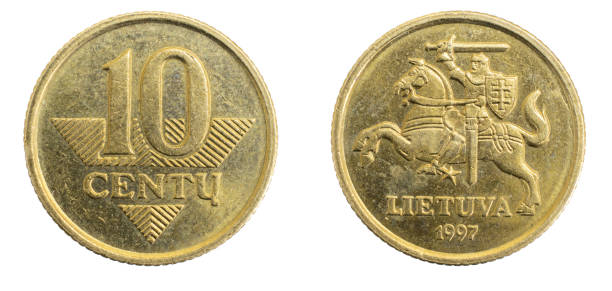 istock Lithuania ten cents on a white isolated background 1303157787