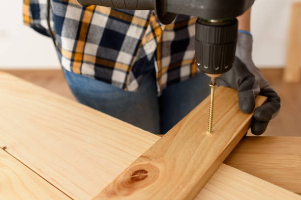 istock Close up of a drill on a workbench 1303158265