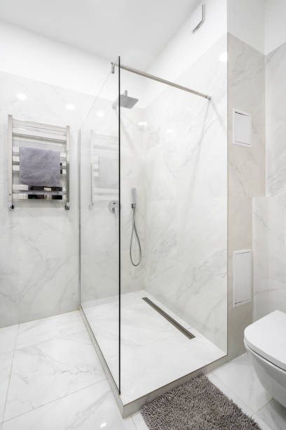 istock Bright and new bathroom with modern interior design 1303160527