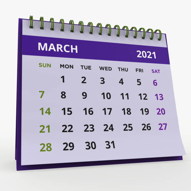 istock Standing Desk Calendar MARCH 2021 1303163490