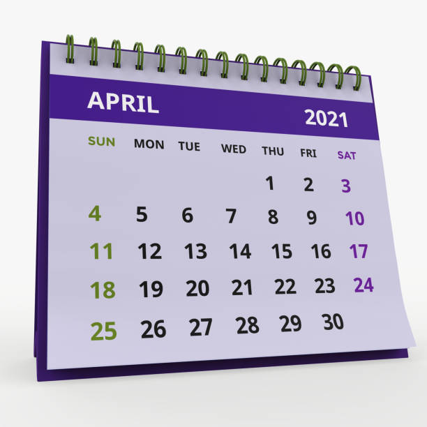 istock Standing Desk Calendar April 2021 1303163894