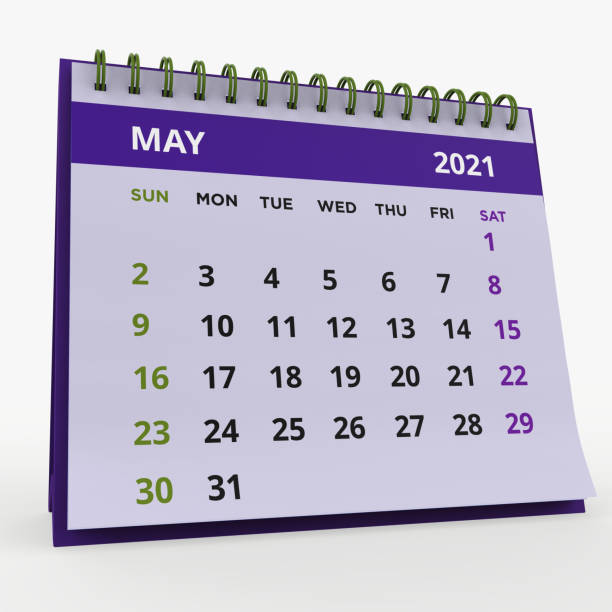 istock Standing Desk Calendar May 2021 1303164006