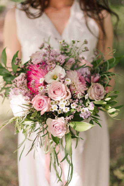 istock Bridal bouquet in boho style. Bridal bouquet. 1303165900
