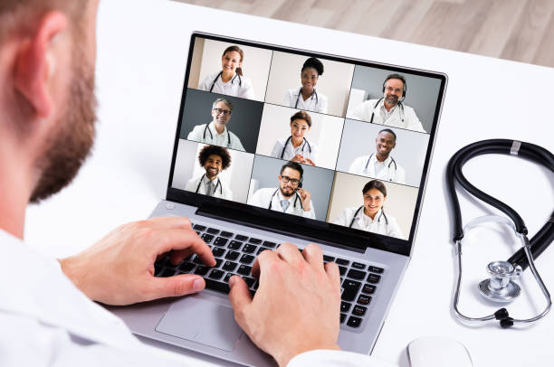 istock Doctor Having Video Conference On Laptop 1303166955