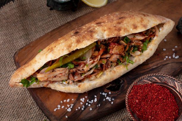 istock Turkish chicken doner sandwich. Fast food 1303170584