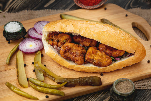istock Turkish fish doner sandwich. Fast food 1303170596