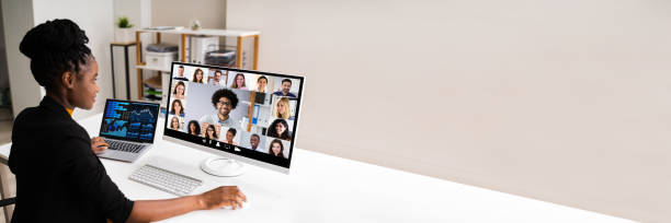 istock Watching Video Conference Business Webinar 1303170760