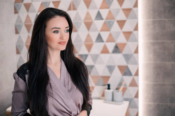 istock Woman in the bathroom 1303173161