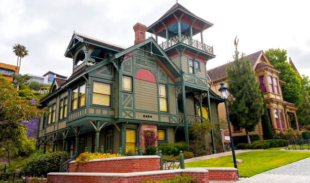 샌디에고의 역사적인 집. - house san diego california old town architecture 뉴스 사진 이미지