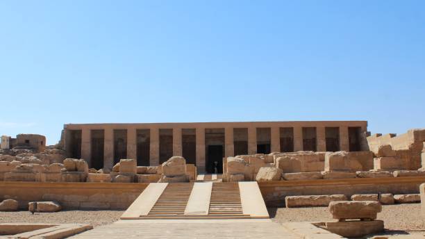 The column and stairs beautiful entrance of Abydos temple in  Sohag in Egypt The column and stairs beautiful entrance of Abydos temple in  Sohag in Egypt abydos stock pictures, royalty-free photos & images