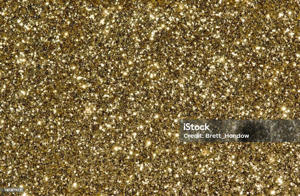 Golden Glitter Plain Background With Sparkles Stock Photo - Download Image  Now - Full Frame, Gold - Metal, Gold Colored - iStock