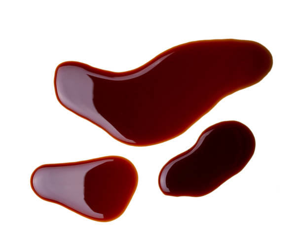 istock Delicious soy sauce isolated on white background, top view 1303179982