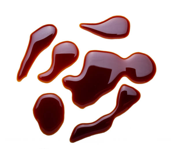 istock Delicious soy sauce isolated on white background, top view 1303180004