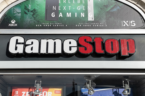 Gamestop store sign in Munich, Germany