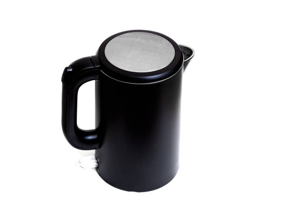 istock Black electric kettle isolated on white background 1303194603