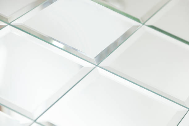 istock Mirror with crystals in wall, decoration and reflection 1303197469