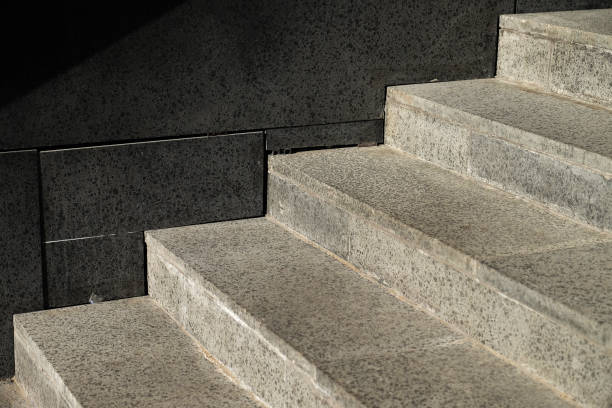 istock Staircase next to a modern business center, success concept 1303197519