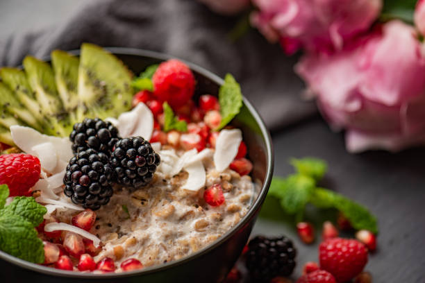 istock Organic Quinoa Oatmeal with Berries and Kiwi 1303203023