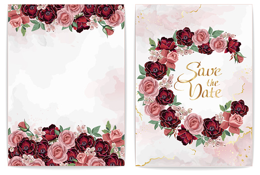Ilustración de Colección De Bordes Florales Plantilla Para Invitación O Tarjeta De Felicitación Con Flores De Boda Y Mármol Rosa y más Vectores Libres de Derechos de Abstracto - iStock Ilustración de Colección De Bordes Florales Plantilla Para Invitación O Tarjeta De Felicitación Con Flores De Boda Y Mármol Rosa y más Vectores Libres de Derechos de Abstracto - iStock