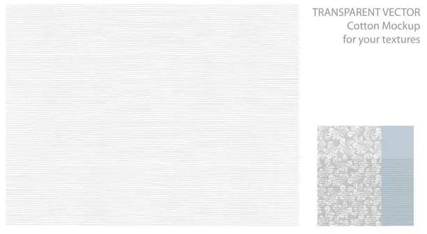Vector illustration of Light pattern with cotton or linen texture. Vector background for your design with transparent shadows