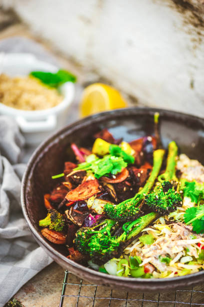 istock High Protein Asian Breakfast Bowl with Bimi Broccoli and Seitan 1303215056