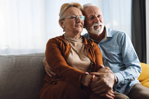 istock Loving  senior couple spending their time at home 1303216951