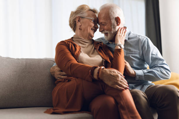 istock Loving  senior couple spending their time at home 1303216971