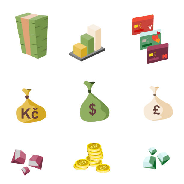 finanz-icon-set - währungssymbole - diamantschmuck grafiken stock-grafiken, -clipart, -cartoons und -symbole