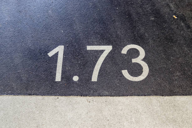 istock Numbers painted on concrete and asphalt surfaces 1303225602