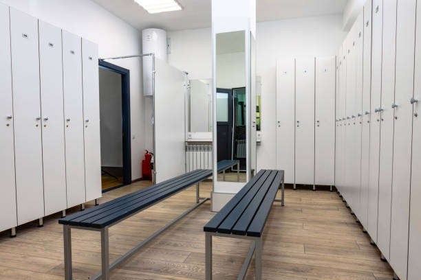istock Empty dressing room in a fitness gym 1303231585