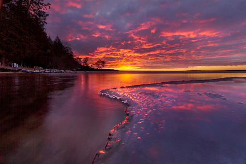 Treasure Island  Sunrise Pastel Colors, Higgins Lake, Roscommon, Michigan