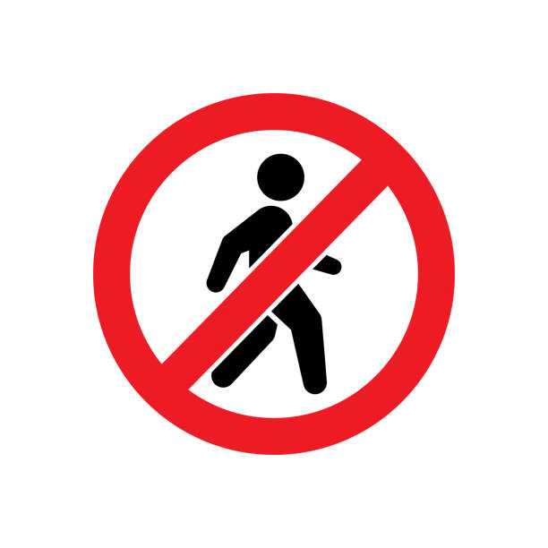 歩行者がアクセスできない、または歩行シンボルを使用しない - what to do点のイラスト素材／クリップアート素材／マンガ素材／アイコン素材