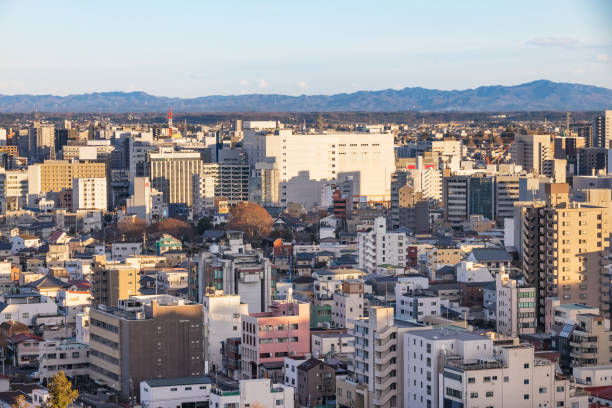 istock Scenery of a local city at dusk (Utsunomiya City, Tochigi Prefecture) 1303235821