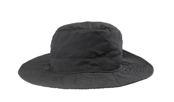 istock Black brim hat isolated on white background with clipping path 1303248489
