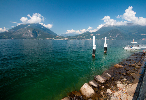 Wooden pier on lake Attersee.