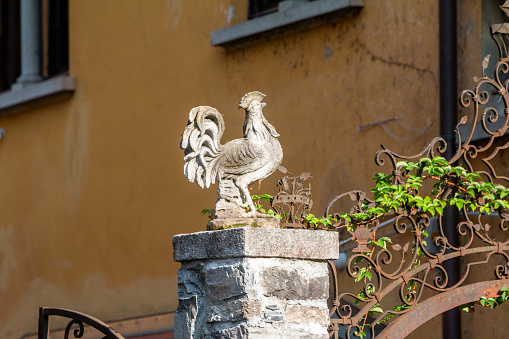 Rooster Statue in Menaggio on Lake Como, Italy