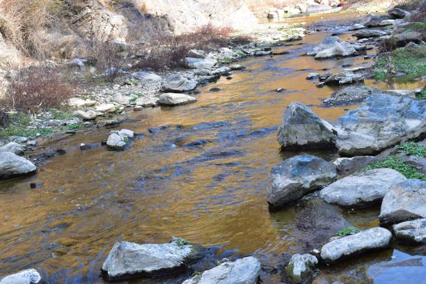 istock Beautiful winding river in the mountains 1303257462