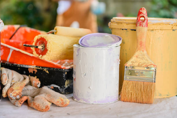 istock Work tool and equipment for building paint. Color for house improvement when lock down during Covid-19. 1303258458