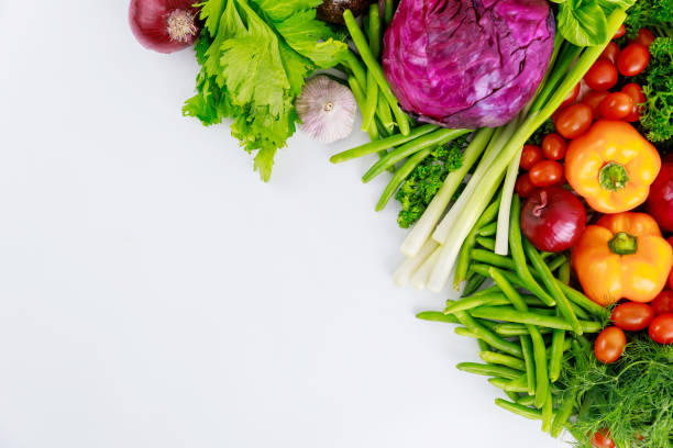 istock Fresh colorful vegetable on white background. 1303262753