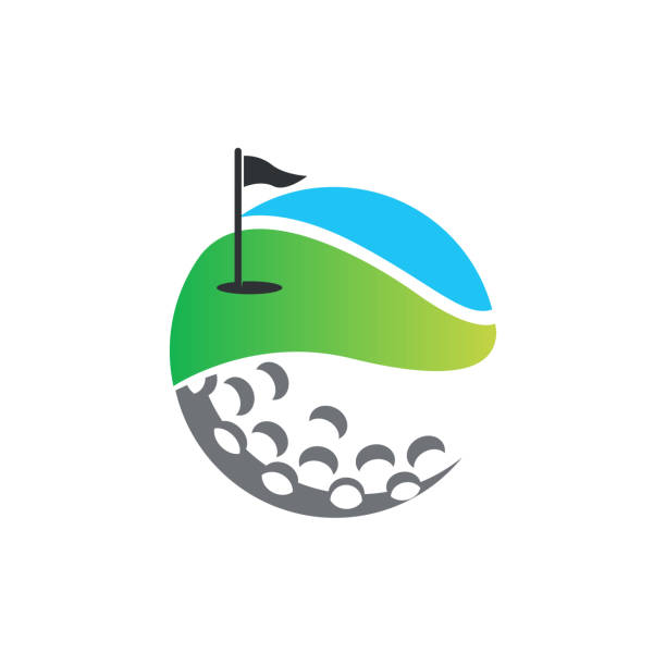 ilustraciones, imágenes clip art, dibujos animados e iconos de stock de icónico logotipo de golf sport diseña vector, iconos de club de golf, símbolos, elementos y logotipo - putting golf golfer golf swing