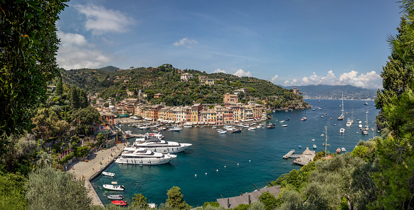 Italy 2020 august: Portofino little harbour village in italian riviera in liguria.