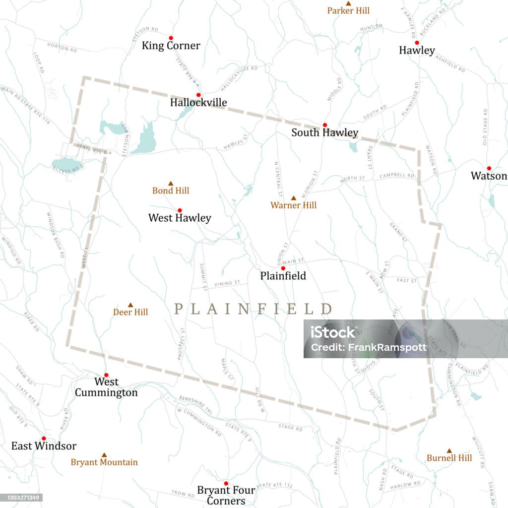 Plainfield Vector Ma Hampshire Plainfield Vector Road Map Stock Illustration - Download ...