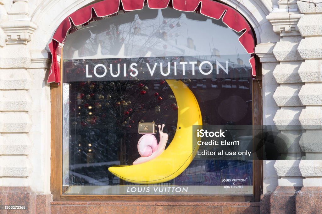 Louis Vuitton Store At Moscow Design With Bag On Snail In Banana Or Moon  Stock Photo - Download Image Now - iStock